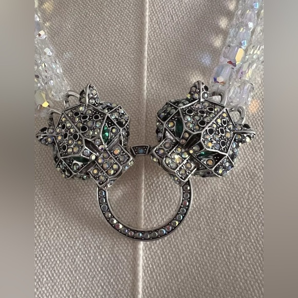NWT 💎🐆💎 Eye Candy Panther Clear Crystal Bead Necklace - Picture 2 of 12